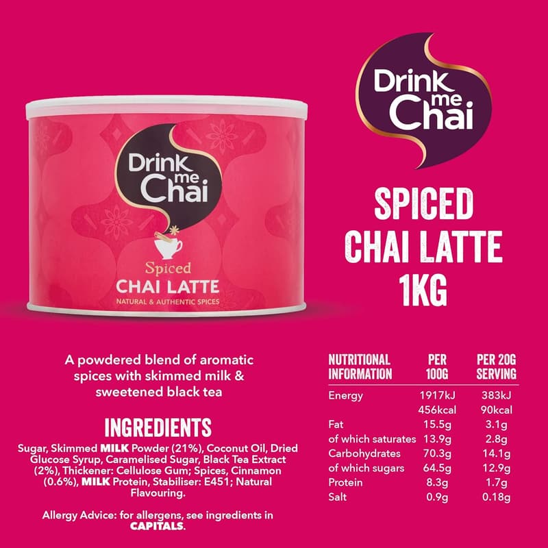 Chai Latte Pulver – Gewürzter Chai für 50 Portionen, 1 kg