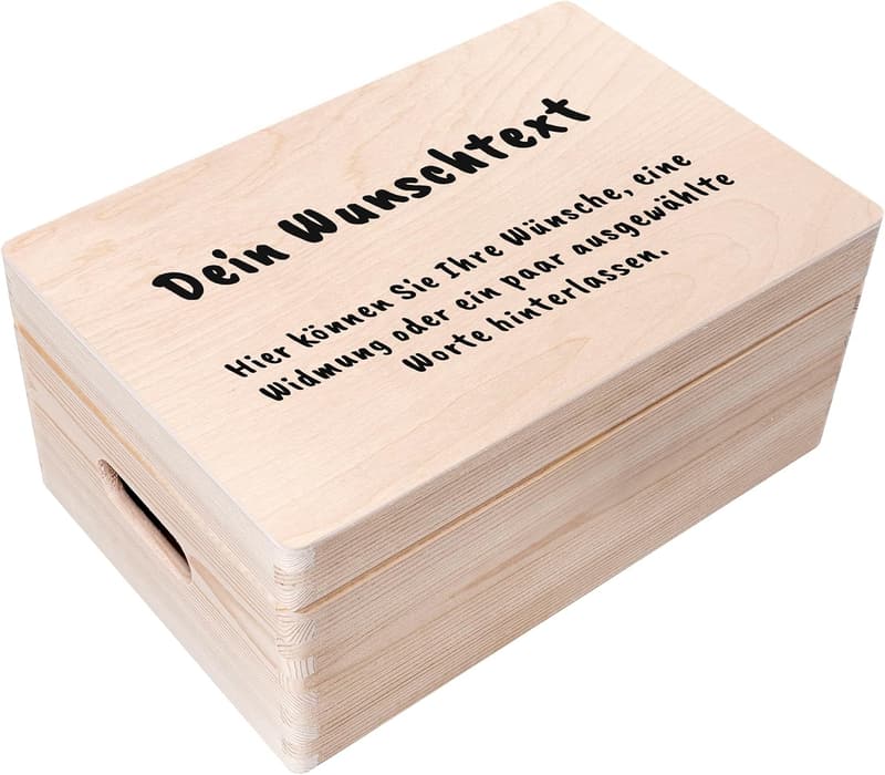 Personalisierte Holzkiste mit Wunschtext für Paare und Erwachsene