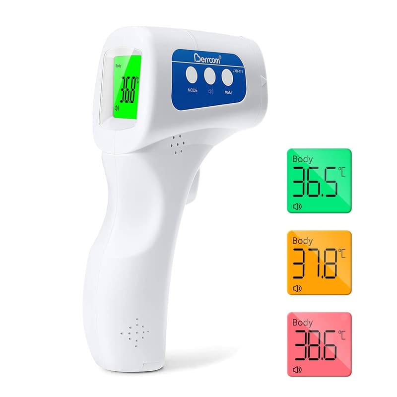 Kontaktloses Infrarot Fieberthermometer mit Fieberalarm 3 in 1