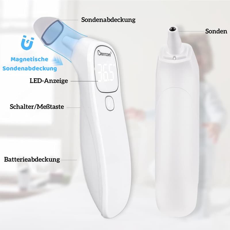 Digitales Infrarot-Thermometer für Baby und Erwachsene mit Fieberalarm