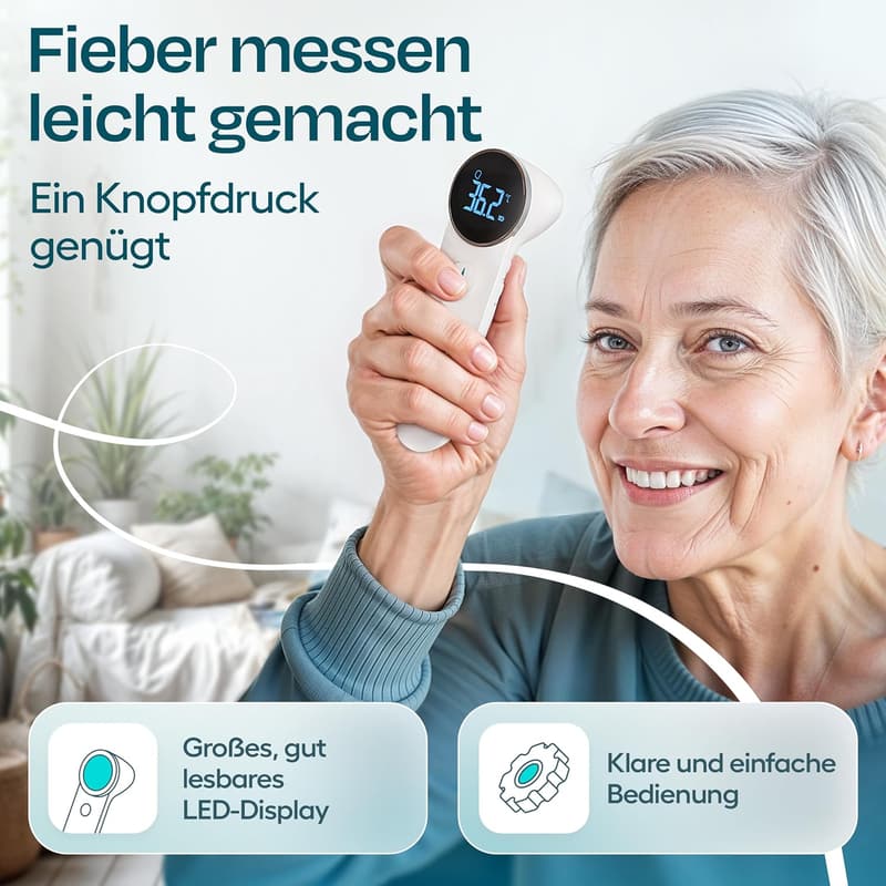 Fieberthermometer 3-in-1 für Ohr und Stirn – Digital und kontaktlos