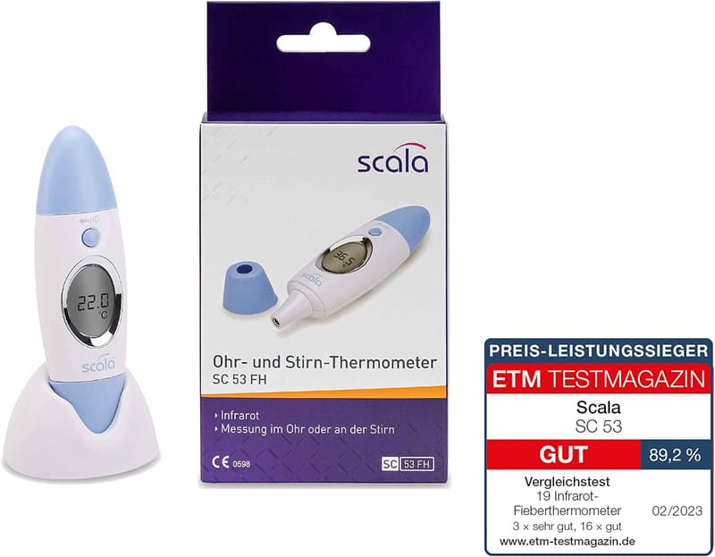 Infrarot Fieberthermometer für Stirn- und Ohrmessung