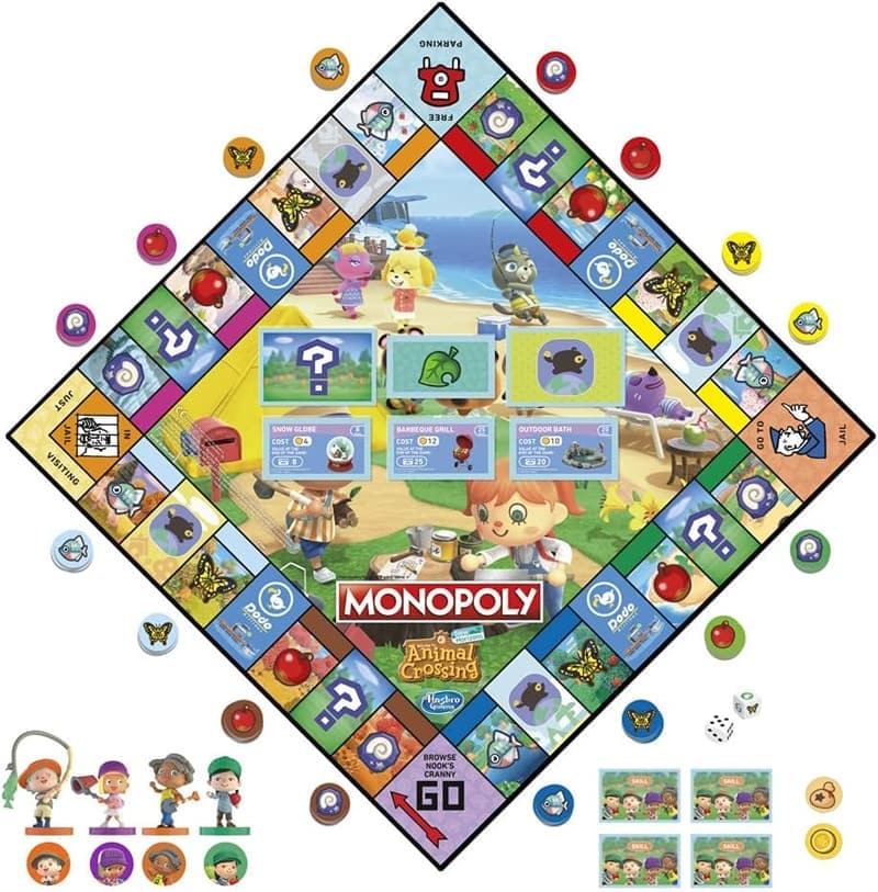 Animal Crossing Monopoly Brettspiel für 2-4 Spieler ab 8 Έτη