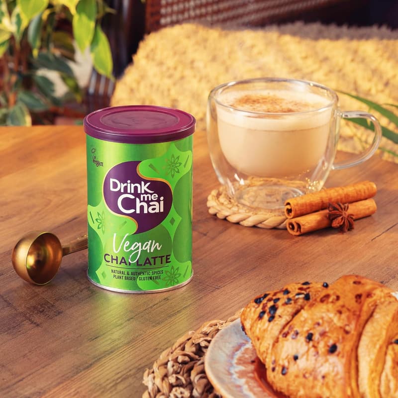 Veganes Chai Latte Pulver 250g – Einfach mit Wasser zubereiten, 16 Portionen