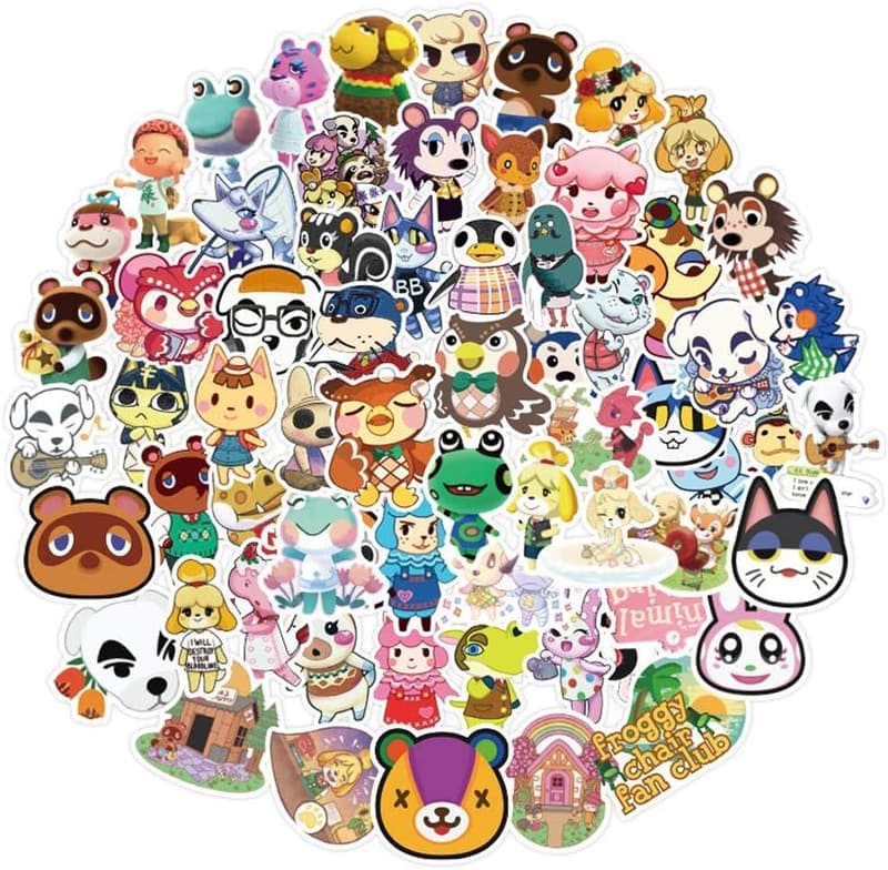Animal Crossing Aufkleber 100 Stück - Wasserdicht für Laptop und Flasche