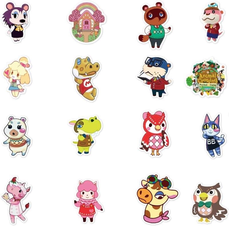 Animal Crossing Aufkleber 100 Stück - Wasserdicht für Laptop und Flasche