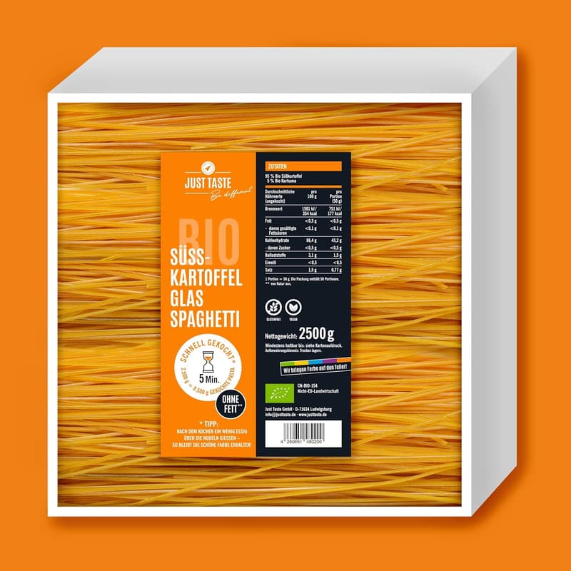 BIO Süßkartoffel-Spaghetti im 2,5 kg Großpack für gesunde Ernährung