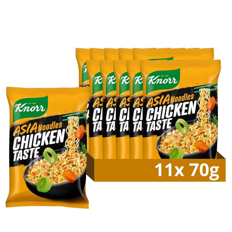 Knorr Instant Nudeln Chicken - Schneller Asia Snack, 11x 70 g