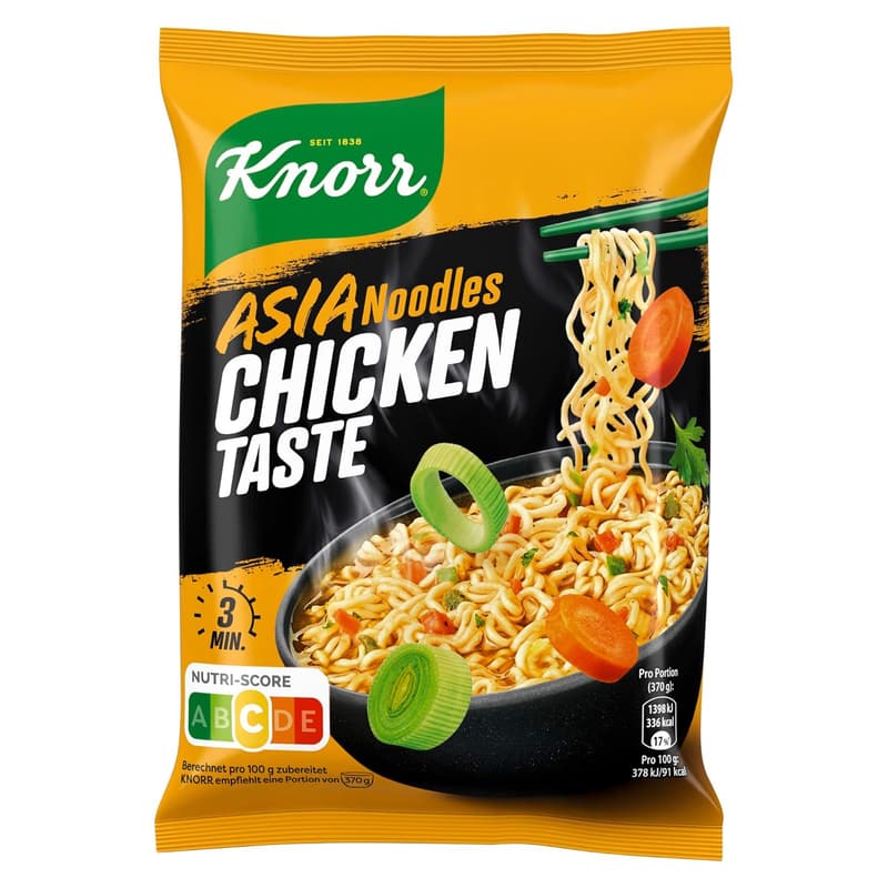 Knorr Instant Nudeln Chicken - Schneller Asia Snack, 11x 70 g