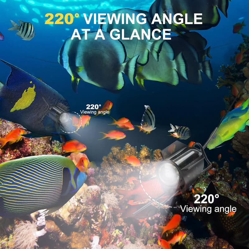 Wasserdichte Unterwasserkamera für Angler mit 220° Weitwinkel