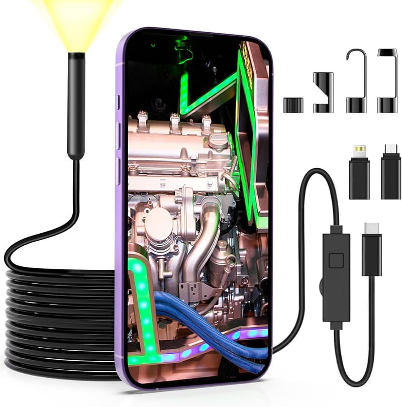 Endoskopkamera mit Licht 1920P, IP67 wasserdicht, 5m für Android/iOS