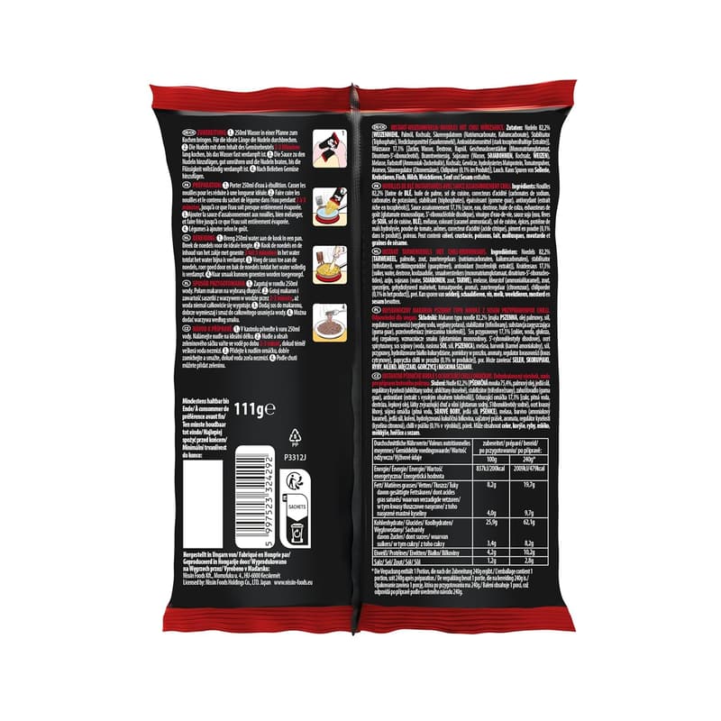 Nissin Soba Wok Style Instant-Nudeln mit Chili-Sauce, 9er Pack