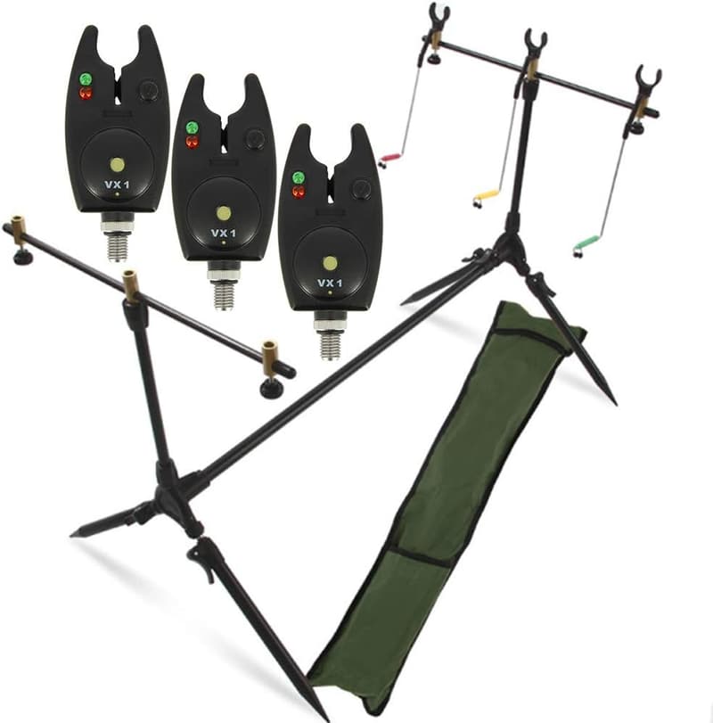 G8DS Set Rod Pod Rutenhalter mit Tragetasche und 3 Bissanzeigern