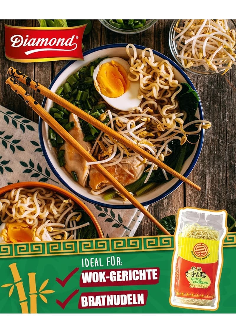Schnelle Bratnudeln mit Ei aus Weizenmehl - 500 g