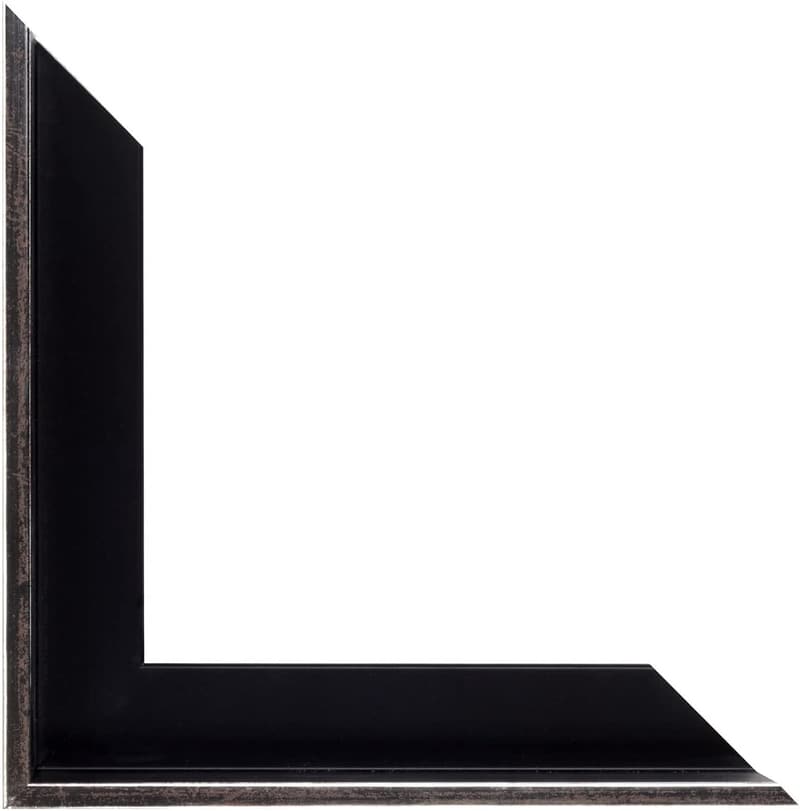 Schattenfugenrahmen 100 x 100 cm aus Echtholz – Schwarz-Silber
