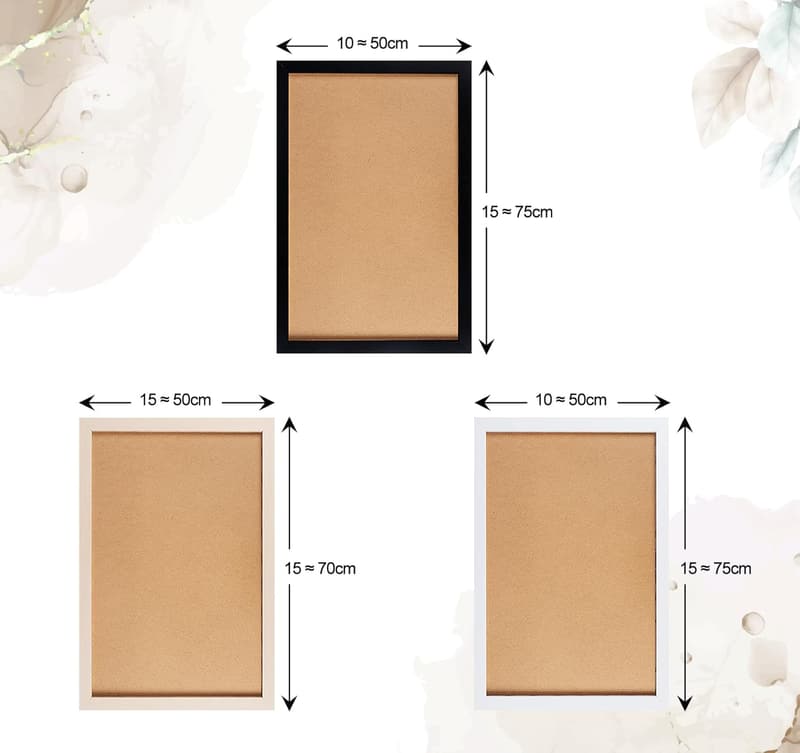Schwarze MDF Bilderrahmen 40x50 cm - 3er Set für Fotos und Poster