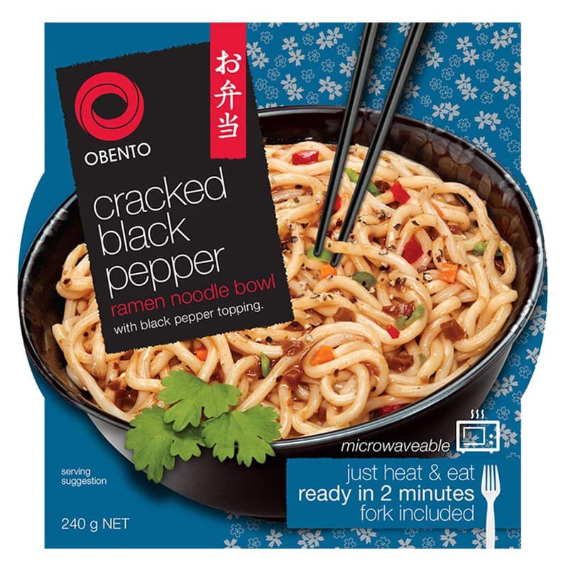 Obento Mikrowellen-Ramen mit schwarzem Pfeffer, 240 g