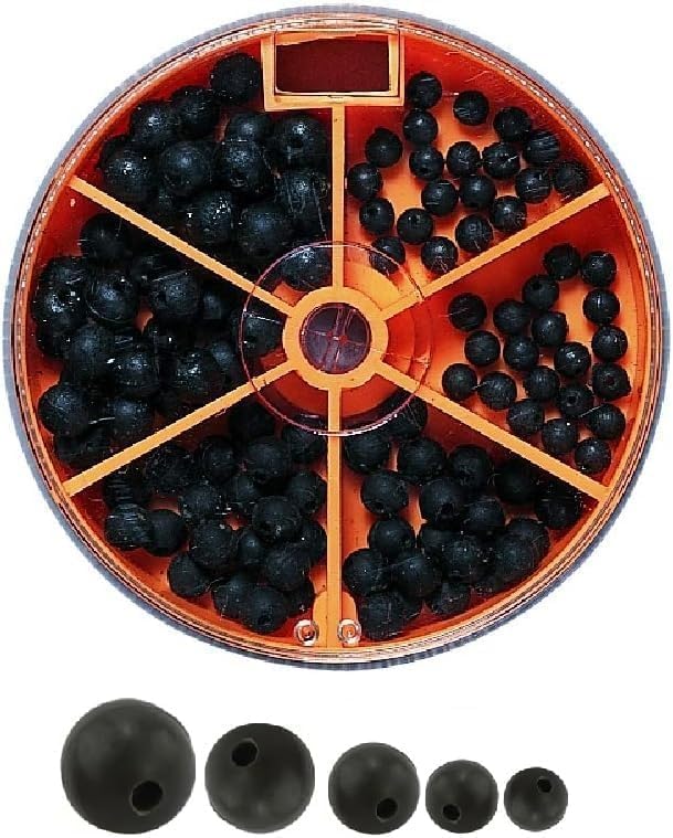 Premium Gummiperlen Set: 110 Stück in Spender-Dose, schwarz