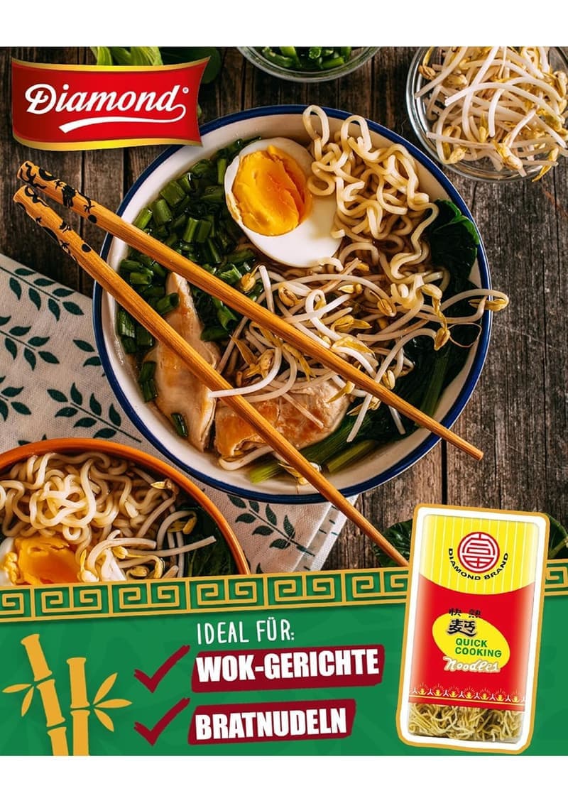 Schnelle Ei-freie Weizennudeln für Bratnudeln & Beilagen - 500 g