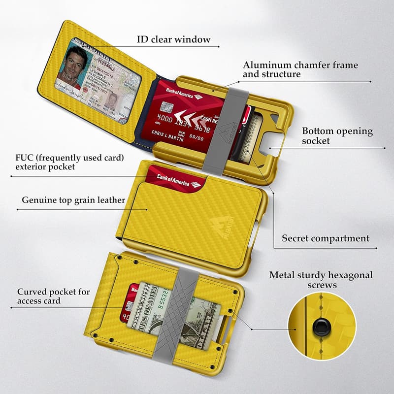 Elegante RFID-blockierende Bifold-Brieftasche für Männer