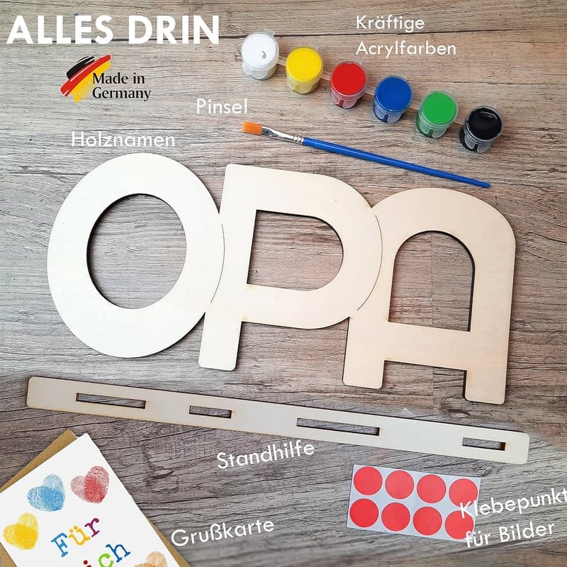Geschenk zum Geburtstag für Opa | Holzprojekt mit Namen & Fotos