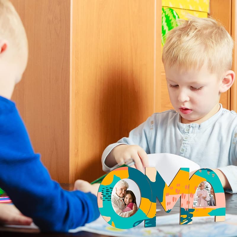 Holzbuchstaben Bastelset für Oma und Opa – 2 Stück mit Acrylfarbe