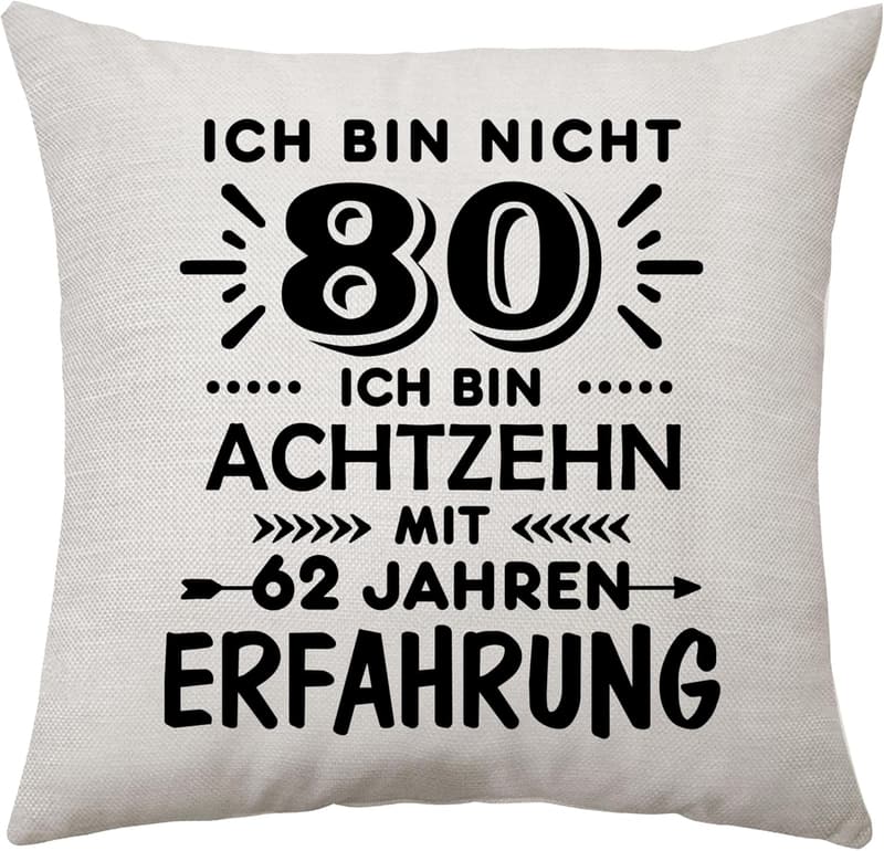 Kissenbezug zum 80. Geburtstag für Frauen und Männer
