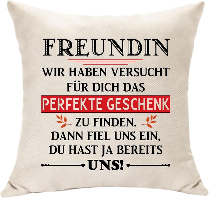 Graduierungs- und Geburtstagsgeschenk: Kissenbezug 45x45 für Freundinnen