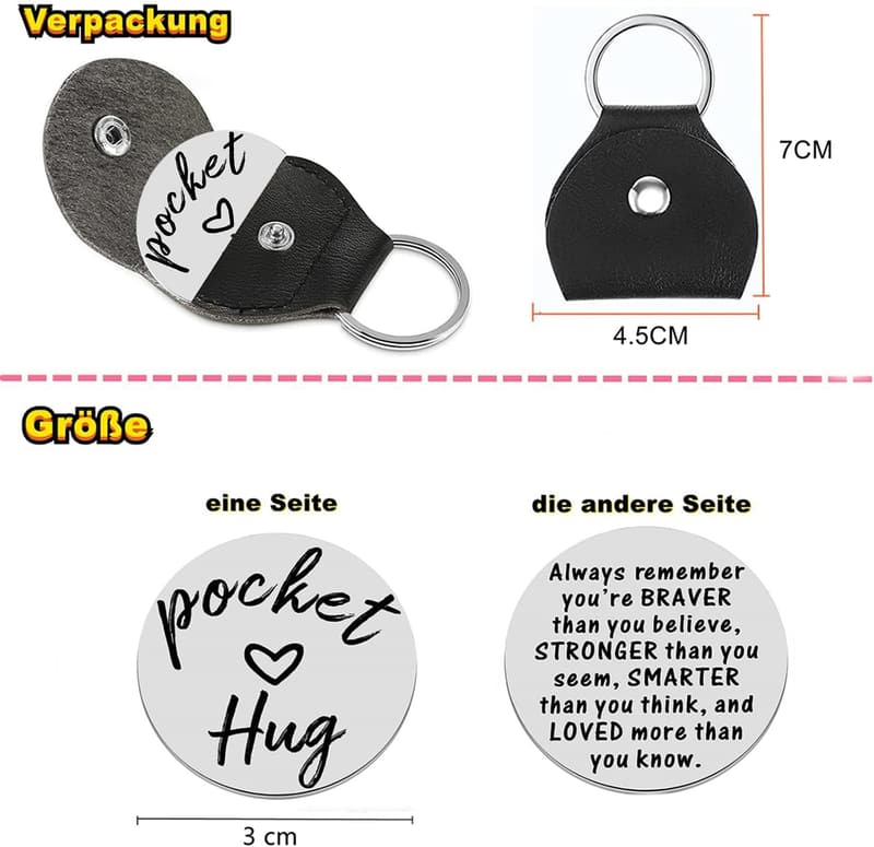 Gute Besserung Herz Glücksbringer für Paare und Freunde (D-Silber)