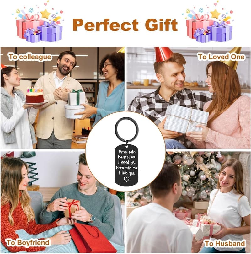 Personalisierter Drive Safe Schlüsselanhänger für Männer – Geburtstagsgeschenk