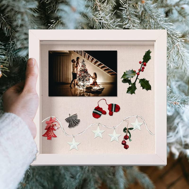 Objektrahmen Shadow Box 20x20 cm aus Holz – Kreatives Geschenk für Familie und Freunde
