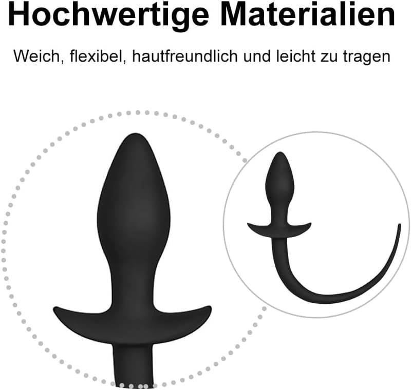 Silikon Analplug mit Schwanz - Rollenspiel Spielzeug für Paare