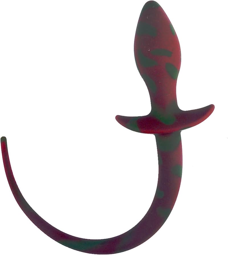 Silikon Analplug mit Hundeschwanz für Paare - Fetischspielzeug in Camouflage Grün