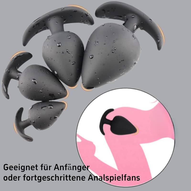 Analplug-Set mit Sicherheitsgriff – Prostata- und G-Punkt-Massager für Frauen