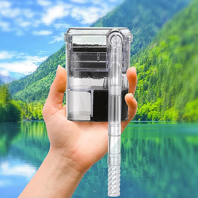 Leiser Mini Aquariumfilter mit USB und einstellbarem Wasserdurchfluss