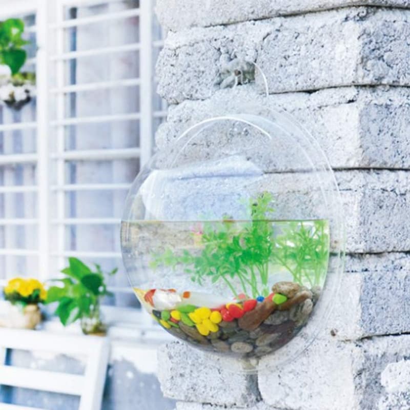 Wandmontierte Acryl-Aquariumvase für Betta-Fische und Pflanzen