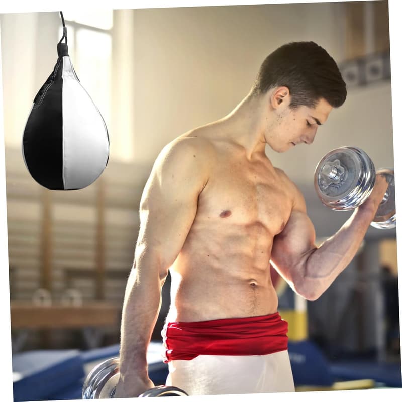 Hängender Boxball aus Leder für Männer – Deckenmontage mit Ledertasche