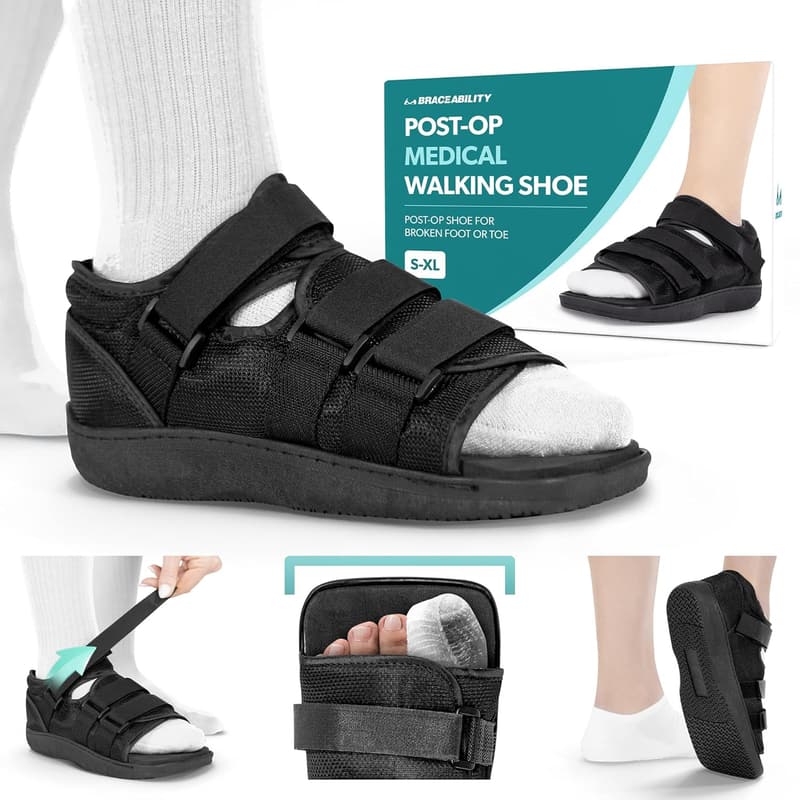 Medizinischer Schuh für gebrochene Fußzehen – orthopädische Sandale mit harter Sohle