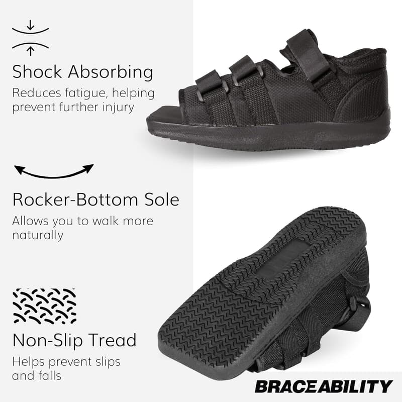 Medizinischer Schuh für gebrochene Fußzehen – orthopädische Sandale mit harter Sohle