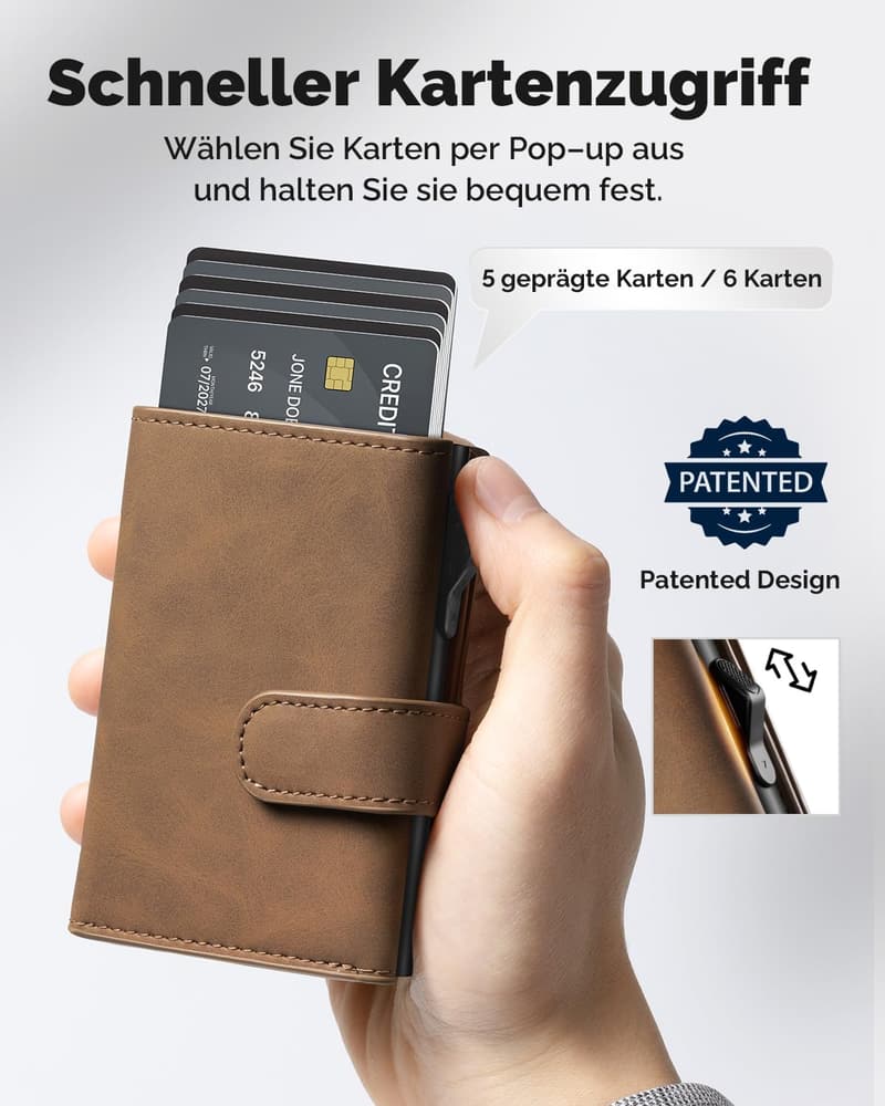 Slim Wallet für Herren mit RFID-Schutz und Magnetverschluss
