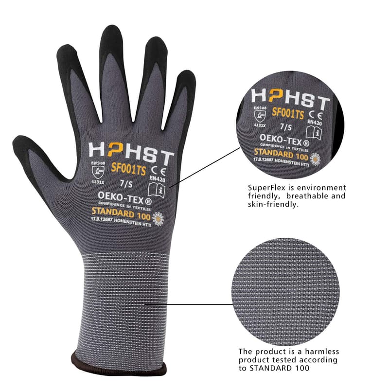 Ergonomische Arbeitshandschuhe für Damen und Herren - 12 Paar Größe 9/L