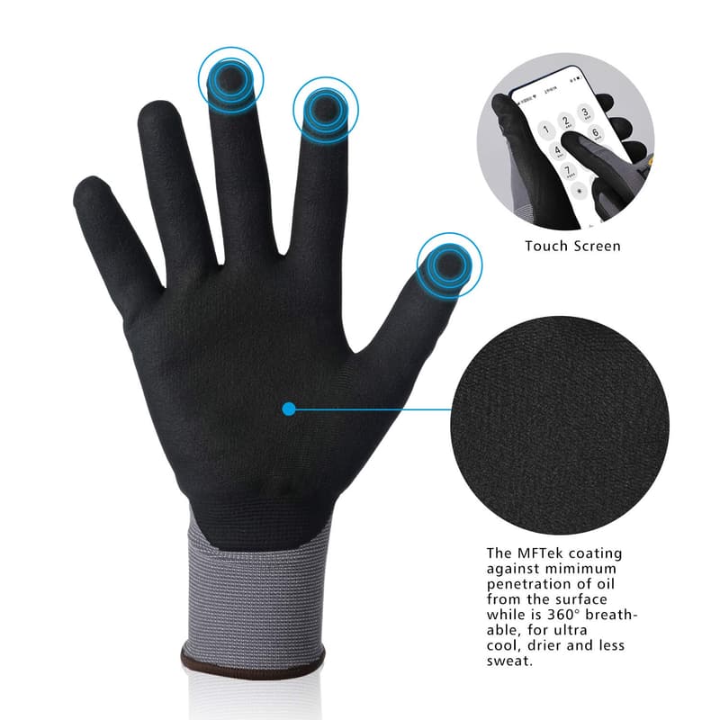 Ergonomische Arbeitshandschuhe für Damen und Herren - 12 Paar Größe 9/L
