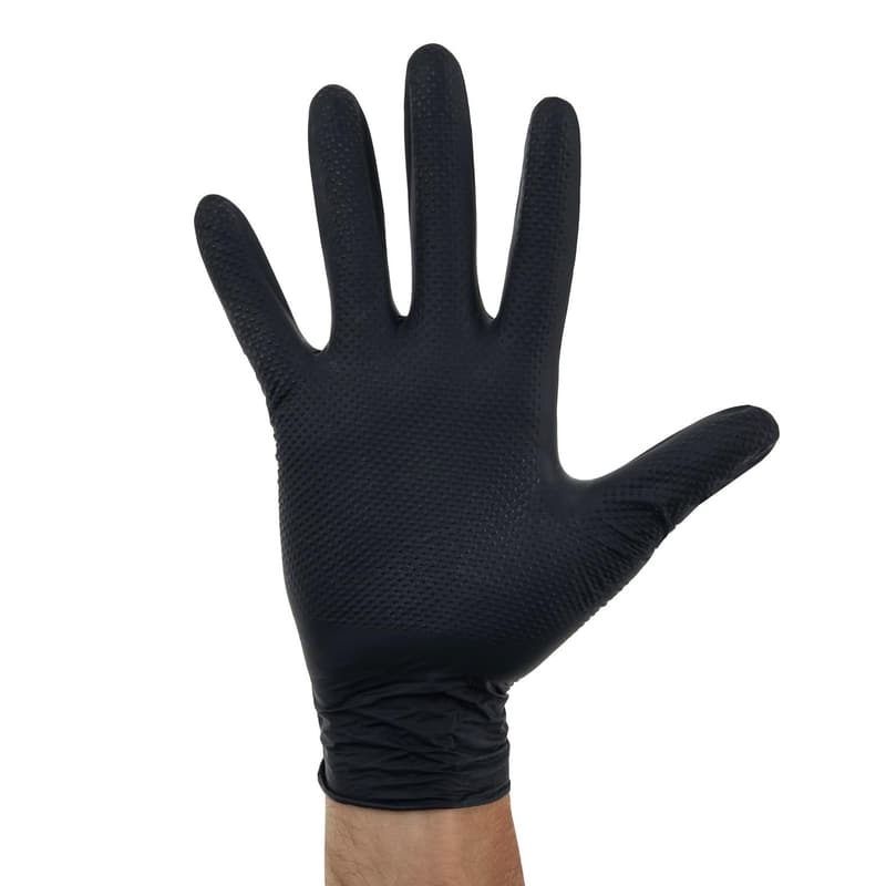 Nitrilhandschuhe Schwarz L - 500 Stück, puderfrei, latexfrei, Grip