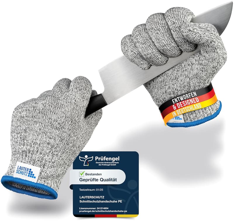 PREMIUM Schnittschutz-Handschuhe für Kinder & Erwachsene - Klasse C, dehnbarer PE-Stoff