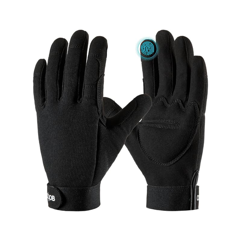Durchstichsichere Touchscreen-Gartenhandschuhe für Rosenschnitt, gepolstert, Schwarz (L)