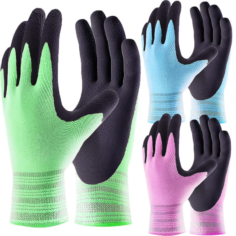 3 Paare Gartenhandschuhe mit Superior Grip für Männer und Frauen