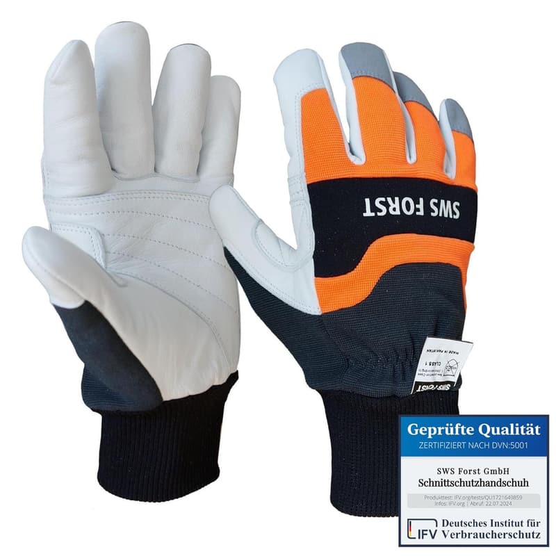 Schnittschutzhandschuhe aus Leder, Klasse 1, 20m/s, Größe XL