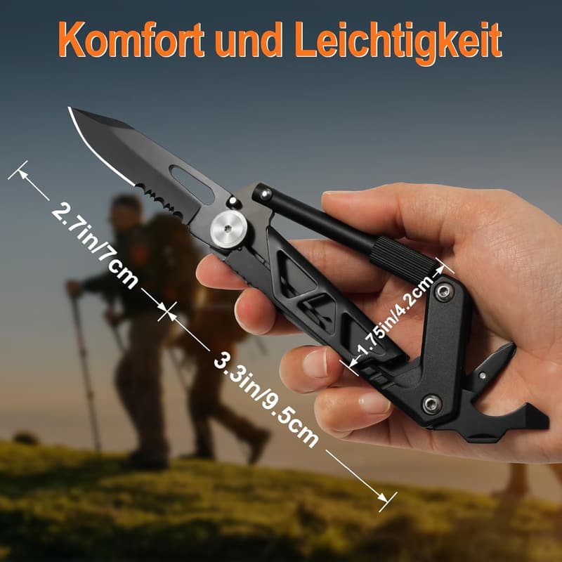 Multifunktionswerkzeug 7 in 1 Karabiner für Männer - Geburtstag, Papa Geschenk
