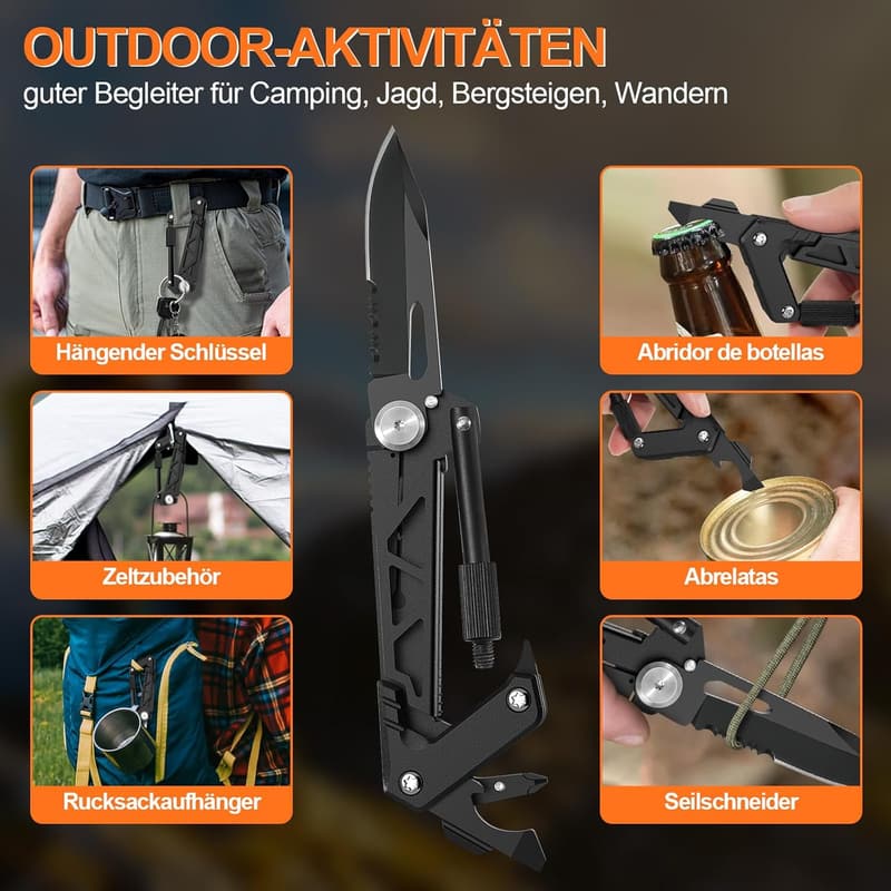 Multifunktionswerkzeug 7 in 1 Karabiner für Männer - Geburtstag, Papa Geschenk