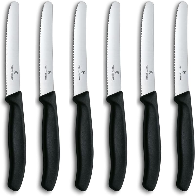 Victorinox Frühstücksmesser Set 6-teilig, 11 cm, rostfreier Stahl, schwarz